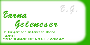 barna gelencser business card